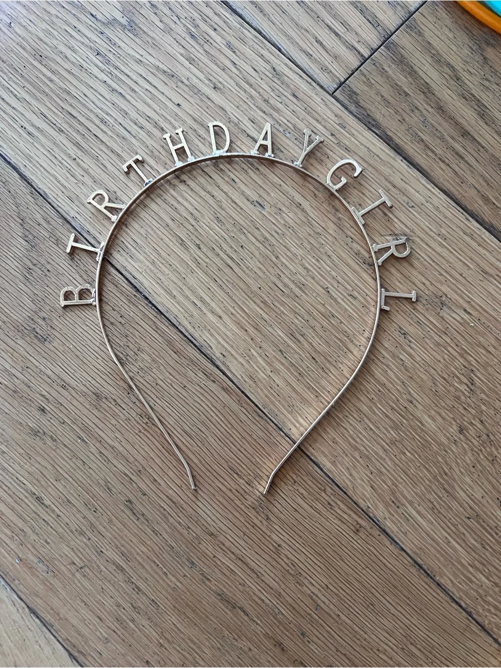 Gold 'BIRTHDAY GIRL' Lettered Wire Headband